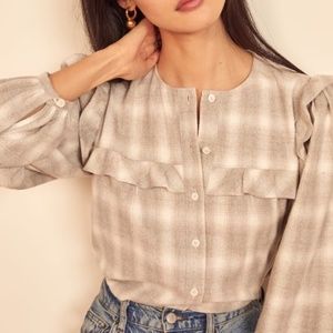 Reformation Aya Flannel Top